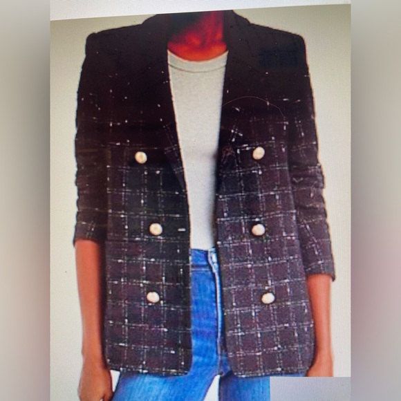 Generation Love Women Black Abby Tweed Blazer - Picture 2 of 5